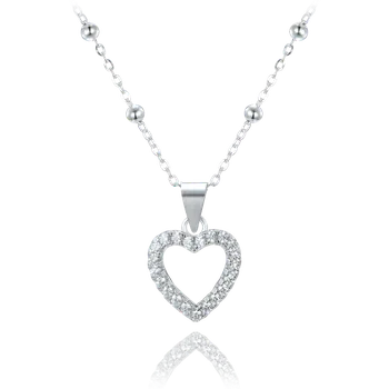 Náhrdelník Moonlit Stříbrný náhrdelník se srdíčkem a zirkony
