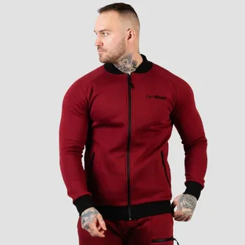 Pánská mikina Mikina Zipper Classic Burgundy - GymBeam Velikost: S, Barva: červená