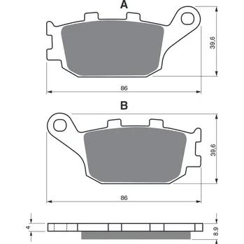 Brzdová destička Brzdové destičky GOLDFREN 021 AD STREET HONDA CB 750 F2 Seven Fifty 1992-2003