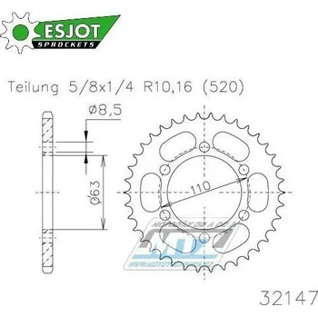 Řetězová sada pro motocykl Rozeta ocelová (převodník) 0890-45zubů ESJOT 50-32147-45 - Husqvarna 401 Svartpilen+401 Vitpilen / 19-21 + KTM 125 RC+125 Duke ( ABS )+390 Duke+390 RC / 14-21 + 390 Adventure ABS / 20-21 95-0890-45-ES