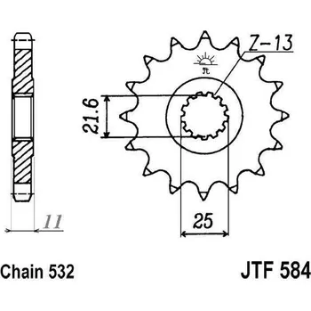 Řetězová sada pro motocykl Řetězové kolečko JT JTF 584-17 17 zubů, 532 YAMAHA GTS 1000 1993-2000