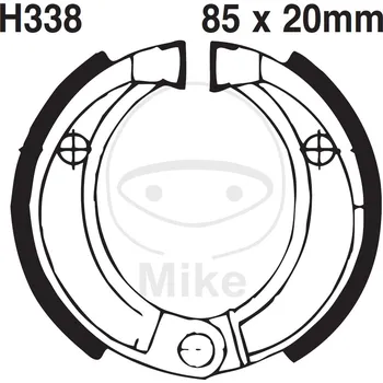 Brzda pro motocykl Sada brzdových čelistí EBC H338G drážkovaný neobsahuje pružiny HONDA CR 80 R/RB 1985-1991