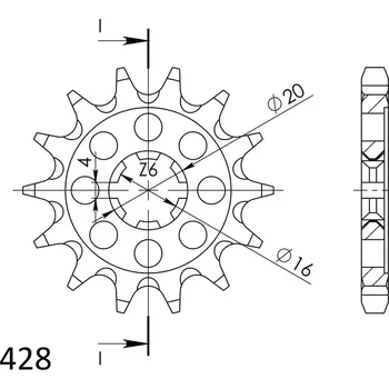Řetězová sada pro motocykl Řetězové kolečko SUPERSPROX CST-555:13 13 zubů, 428 KAWASAKI KX 65 2000-2020