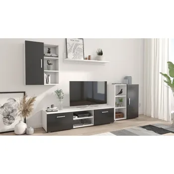 Komoda Nábytková Stěna DEDAL bílá-černá rtv komoda skříňka