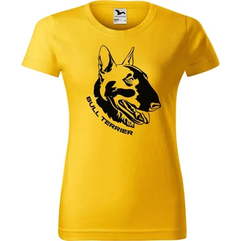 Dámské tričko DOBRÝ TRIKO Dámské tričko s potiskem Bull Terrier Barva: Žlutá, Velikost: XS