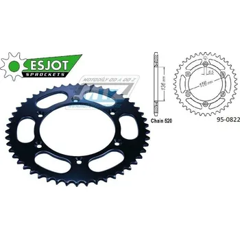 Řetězová sada pro motocykl Rozeta ocelová (převodník) 0822-48zubů ESJOT 50-32043-48 (černá) - Husqvarna CR+WR+TC+TE+WRE+TXC+SM+SMR + Suzuki DR350+DRZ400 + Cagiva WMX + Gas-Gas EC+ECF+XC+Ranger + Beta RR + Sherco SE+SEF + Rieju HUSQVARNA SM 610 E 1999-1999