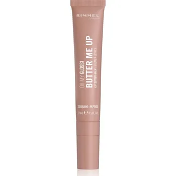 Péče o rty Rimmel Oh My Gloss! Butter Me Up hydratační balzám na rty odstín 001 Latte Delight 15 ml