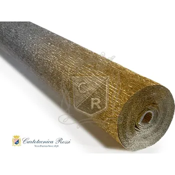 Kancelářský papír Floristický papír 180g METALICKÝ STŘÍBRNO ZLATÝ (25x125cm)