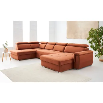 Sedací souprava Velká rozkládací sedačka do U Union V s polohovacími opěrkami