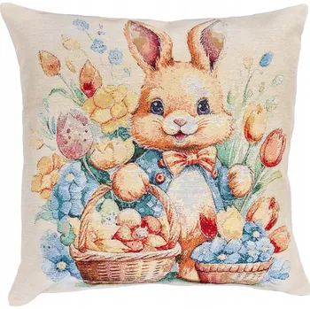 Povlak na polštářek Povlak na polštář 45x45 gobelínový velikonoční dekorativní ručně tkaný