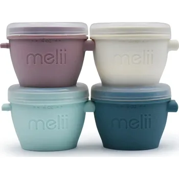 Stolování Melii Silikonové kelímky na potraviny Snap&Go 118 ml - 4ks - Luxe pastelové