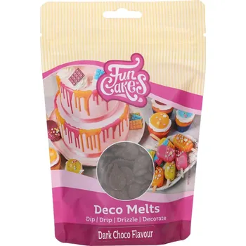 Poleva FunCakes Deco Melts barevná poleva s příchutí tmavé čokolády - Dark Choco - 250g