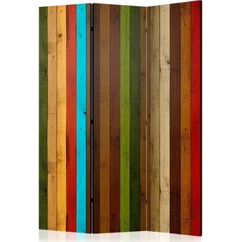 Paraván Paraván 3dílný - Dřevěná duha