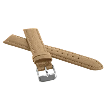 Řemínek na hodinky LAVVU Béžový polstrovaný řemínek BISON z luxusní kůže Top Grain - LSHUF14