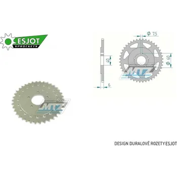 Řetězová sada pro motocykl Rozeta řetězová (převodník) Dural KTM50B-42zubů ESJOT 51-12200-42 - barva stříbrná - KTM 50SX Pro Senior LC / 03-13 AL-KTM50B-42E