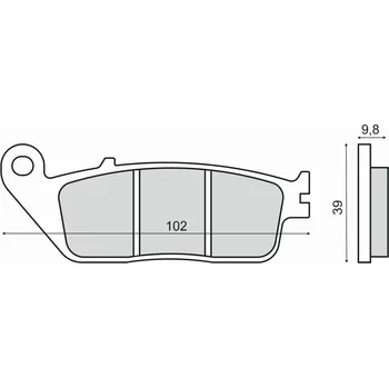 Brzdová destička Brzdové destičky RMS 225103140 organické KYMCO Xciting 400 2012-2016