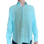 Pánská lněná košila Guess F4GH00 tyrkys modrá L