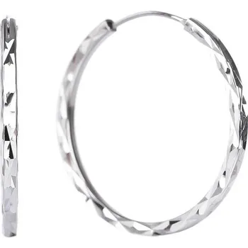 Náušnice Bealio BEALIO Stříbrné náušnice BROUŠENÉ KRUHY 30 mm 03-04650-1115