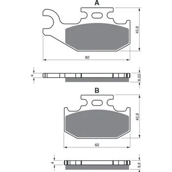 Brzdová destička Brzdové destičky GOLDFREN 374 AD STREET SUZUKI KingQuad 750 2008-2012
