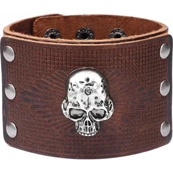 Náramek Široký kožený náramek Orfeus Brown