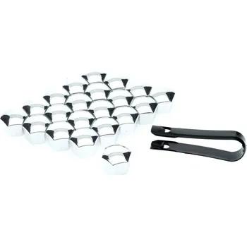 Krytky na šrouby 17mm - Stříbrné 20ks