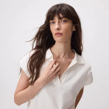 Dámský svetr Reserved - Halenka s otevřeným límečkem - krémová - ZR186-01X - ZR186-01X-S