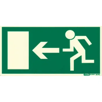 Únikový východ vlevo 210x105 mm - fotoluminisc.samolepka