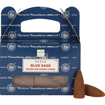 Vonná tyčinka Kónické vonné tyčinky BLUE SAGE Satya Backflow (vonné tyčinky se zpětným tokem)