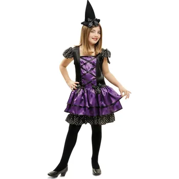 Karnevalový kostým Dětský kostým Čarodějnice Uršula - šaty s kloboukem, velikost: 10-12