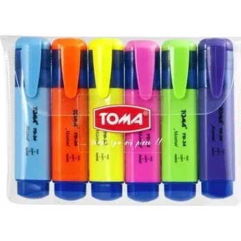 SADA FIXY ZVYŠOVAČŮ 6 NEONOVÝCH BAREV Toma FIXY