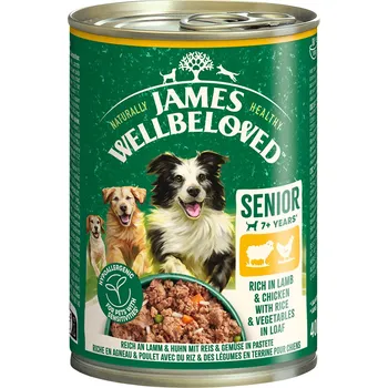 Krmivo pro psa 6x400g James Wellbeloved Senior Dog Hypoalergenic jehněčí s kuřecím v paštice