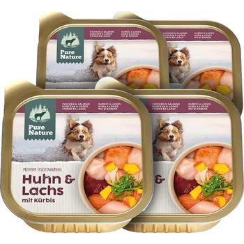 Krmivo pro psa Pure Nature Dog Adult paštika Kuře a Losos 4x 150g