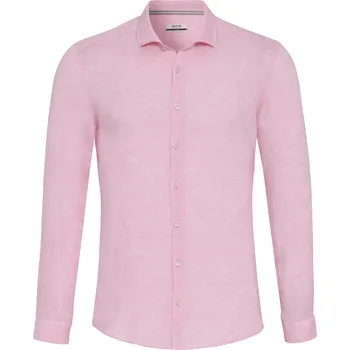 Pánská košile Pure by Hatico Lněná košile Pure - růžová velikost: 45/46, délka rukávu: dlouhý rukáv