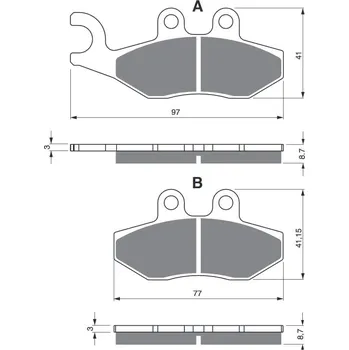 Brzdová destička Brzdové destičky GOLDFREN 293 AD STREET APRILIA SR Max 300 2012-2017