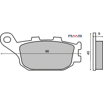 Brzdová destička Brzdové destičky RMS 225100930 organické KAWASAKI Z 750 (S) 2007-2010