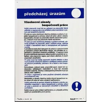 Značení Všeobecné zásady bezpeč. práce 297x420mm - plast