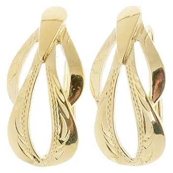 Náušnice Dámské stříbrné pozlacené náušnice bez kamínků STNAU0814F