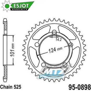 Řetězová sada pro motocykl Rozeta ocelová (převodník) 0898-37zubů ESJOT 50-29035-37 - KTM 950 LC8 Supermoto + 990 Supermoto + 990 SMR + 990 SMT + 990 Superduke + 1190 RC8 + 1190 RC8 R 95-0898-37-ES