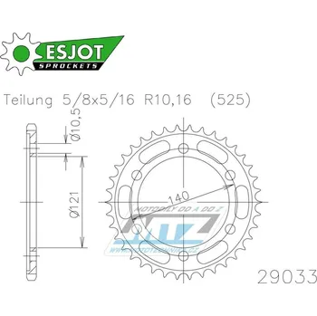 Řetězová sada pro motocykl Rozeta ocelová (převodník) 29033-42zubů ESJOT 50-29033-42 - Cagiva 1000 Raptor Chain 525 + 650 Raptor + 650 V-Raptor + MOTOMORINI 1200 Corsaro + 1200 Gran Passo + 1200 Sport + 950 50-29033-42