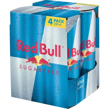 Energetický nápoj Red Bull Energy Drink Sugar Free Pack 4×250 ml plech