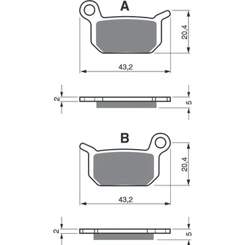 Brzdová destička Brzdové destičky GOLDFREN 190 K5 KTM SX 65 2004-2008