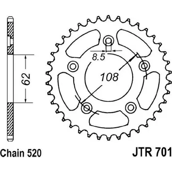 Řetězová sada pro motocykl Řetězová rozeta JT JTR 701-40 40 zubů, 520 JTR701.40