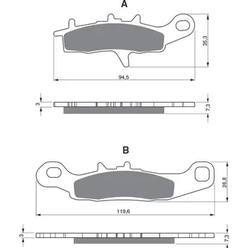 Brzdová destička Brzdové destičky GOLDFREN 245 S3 KAWASAKI KVF 700 Prairie 2004-2008