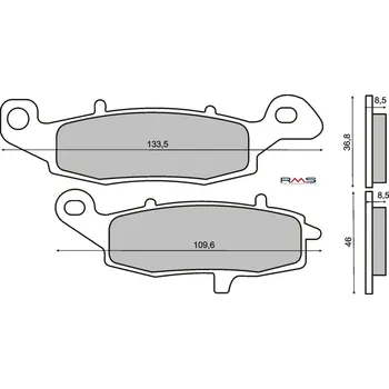 Brzdová destička Brzdové destičky RMS 225101240 organické SUZUKI DL 650 V-Strom 2004-2006
