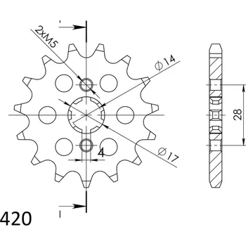 Řetězová sada pro motocykl Řetězové kolečko SUPERSPROX CST-1127:12 12 zubů, 420 CST-1127:12