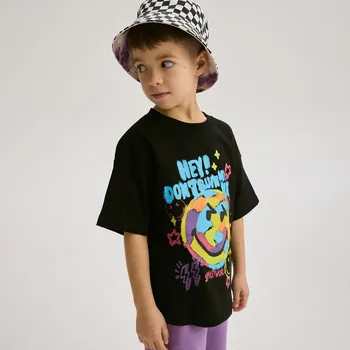 Chlapecké tričko Reserved - Tričko s potiskem SmileyWorld® - černý - 088CJ-99X - 088CJ-99X-152