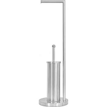 WC štětka Erga 104, držák na toaletní papír a toaletní kartáč 19x19x72 cm, chromový, ERG-SEP-10STOLA104CHR