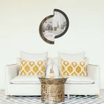 JATAI moderní nástěnné zrcadlo 59x71 cm, ořech/antracit, sklo/LTD