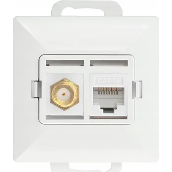 Elektrická zásuvka Anténní a internetová zásuvka do zdi Abex, bílá