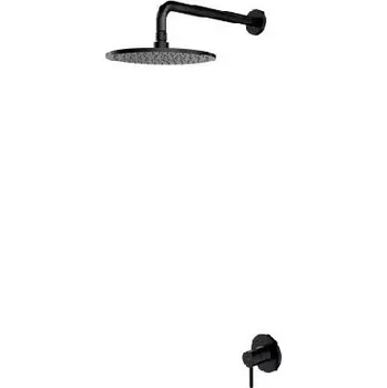 Vodovodní baterie OMNIRES Y - Set sprchové podomítkové baterie a horní sprchy, s tělesem, průměr 25 cm, černá SYSY36BL